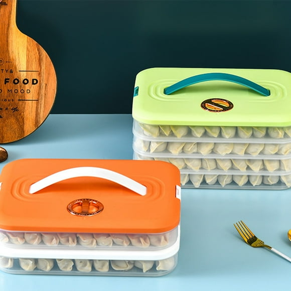 Dumplings Box Storage Box Refrigerator Dumpling Freezing Multi-Layer Freeze Quick-Freeze Dumpling Box Navy Blue