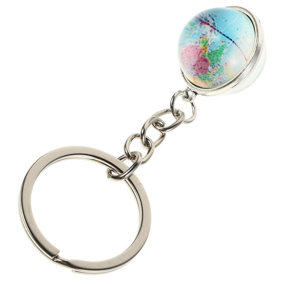 Soimiss Creative Globe Keychain Multi Color Zinc Alloy and Glass Unique Design for Keys and Bags 3D Size
