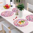 thumbnail image 3 of 15 Inch Round Grid Plate Mats Heat Non-Slip Resistant PVC Placemats for Kitchen Dining Table Decor Cute Christmas Element 1PCS, 3 of 5