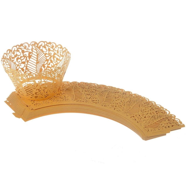 Leaf Filigree Cupcake Wrappers Wraps Liners Wedding Xmas Decoration Macarena Envoltura de la envoltura de la torta