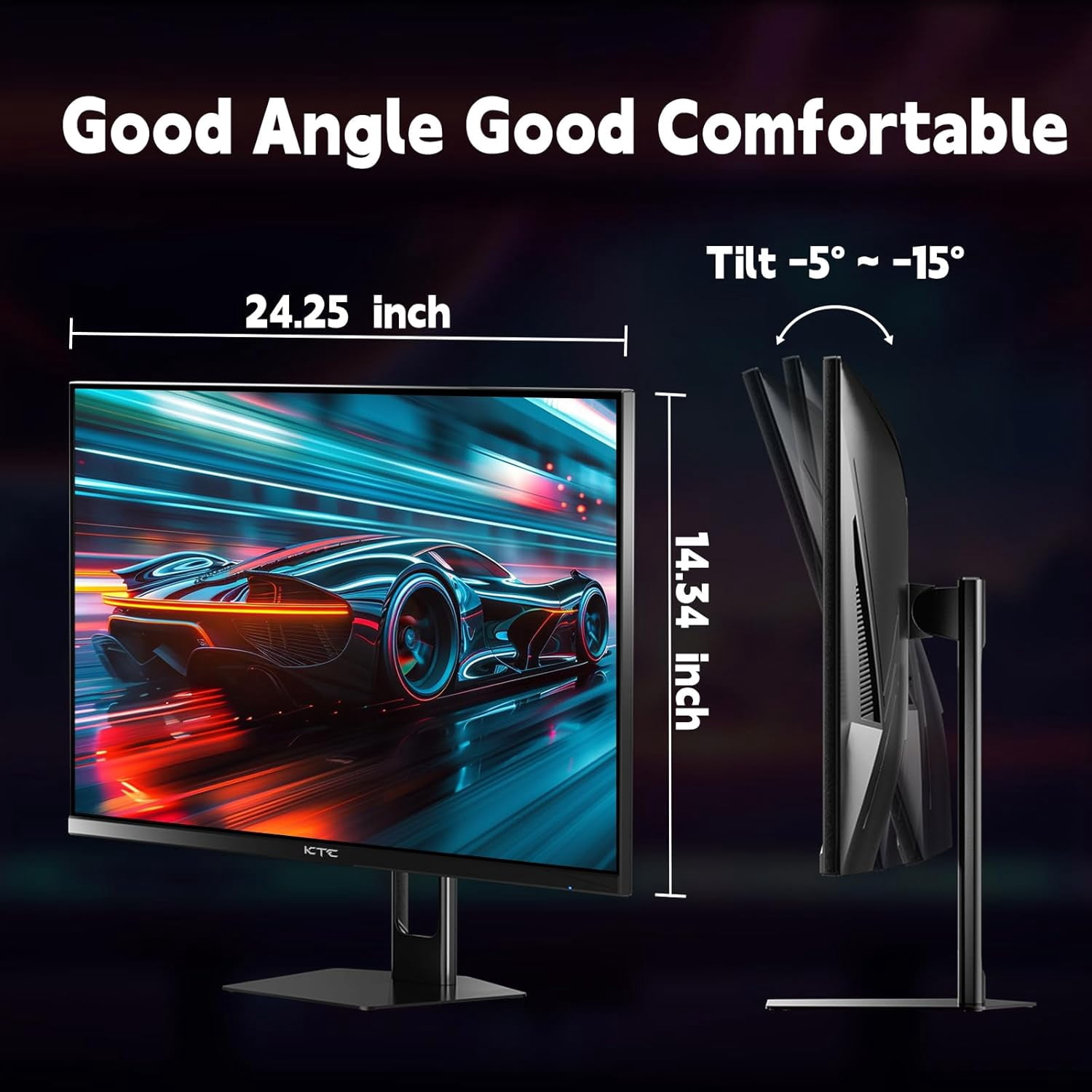 KTC Gaming Monitor 27 Inch 180Hz 1ms | Fast IPS Screen 1080P Monitor | 2 x HDMI 2.0 & 1 x DisplayPort 1.4 | Support FreeSync and Wall Mount | 108% sRGB with HDR10
