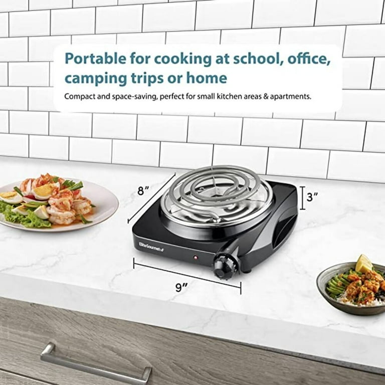 Elite Gourmet Single Coiled Electric Burner Hot Plate, Black - Walmart.com