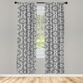 thumbnail image 3 of Ambesonne Mexican Print Curtains, Monochrome Tribal Art, Pair of 28"x63", Charcoal Grey and White, 3 of 5