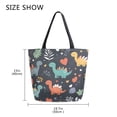 thumbnail image 5 of FORMRS Womens Canvas Tote Bag with Zipper Inner Pocket Shoulder Handbag, Cute Dinosaur, 5 of 7