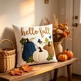thumbnail image 3 of AURIGATE Pumpkin Pillow Cover, 17.7 in Canvas Living Room Sofa Festival Bow Decoration Cushion Case for Halloween Thanksgiving Home Decor, 3 of 8