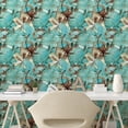 thumbnail image 2 of Ambesonne, Vintage Tropical Peel & Stick Wallpaper for Home, Exotic Petals Art, 13"x100", Turquoise Pastel Brown, 2 of 5