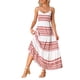thumbnail image 2 of Vestidos midi de verano Boho INSPIRE CHIC para mujeres con tirantes espagueti, cintura ajustable, vestido maxi de capas rojo S, 2 of 6