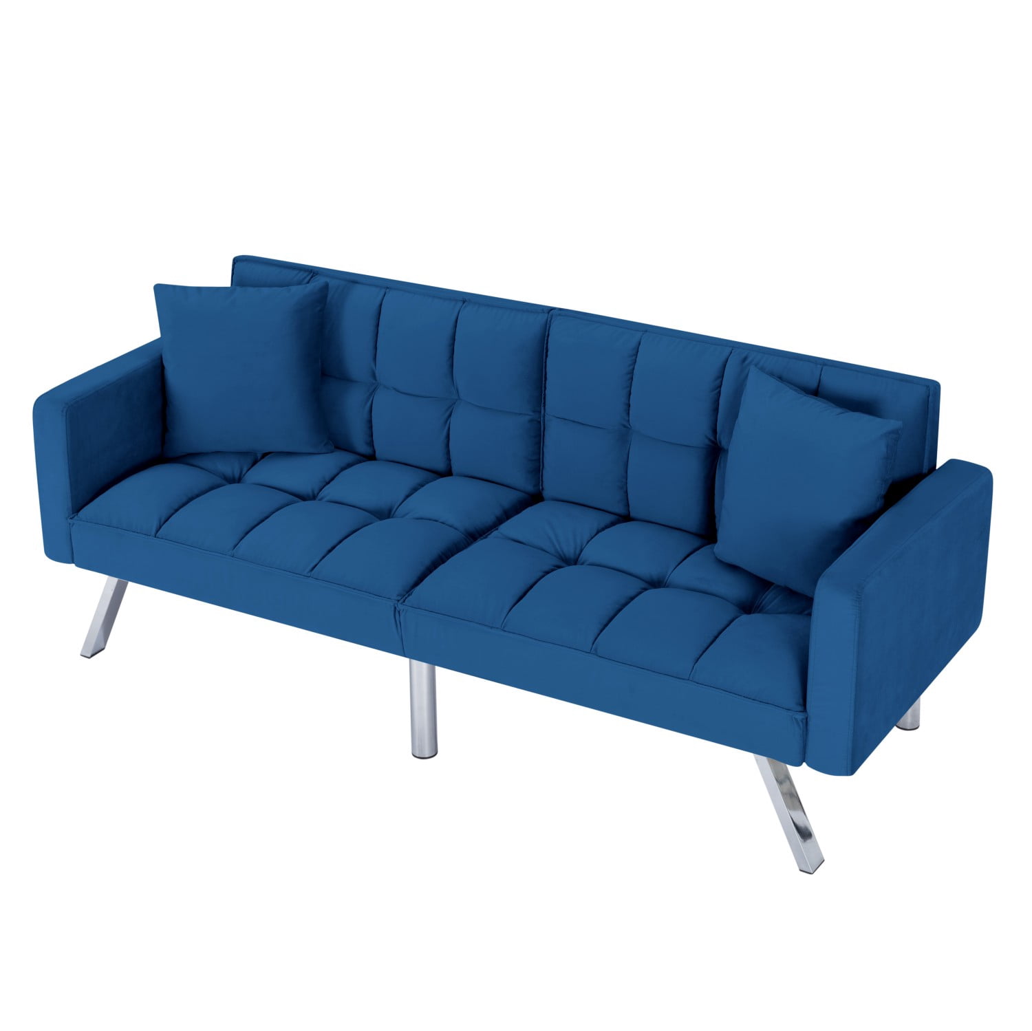 Gewnee Convertible Futon Sofa Bed, 74" Comfy Loveseat Sleeper Sofa, Comfy Velvet Twin Size Futon Couch Bed for Small Space Bedroom Dorm Office