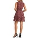 thumbnail image 3 of INSPIRE CHIC Vestidos de gasa para mujer, vestido mini sin mangas con fruncido y estampado floral, talla XS, burdeos, 3 of 6