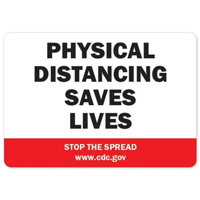 SignMission OS-NS-A-1824-25503 Covid-19 Notice Sign - Physical Distancing Saves Lives