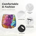 thumbnail image 6 of Lsque Rainbow Melting Ice Cream Printed Women's Running Shorts with Liner Pockets,Elastic Quick Dry Workout Athletic Gym Yoga Shorts,Womens High Waist Shorts-Large, 6 of 9