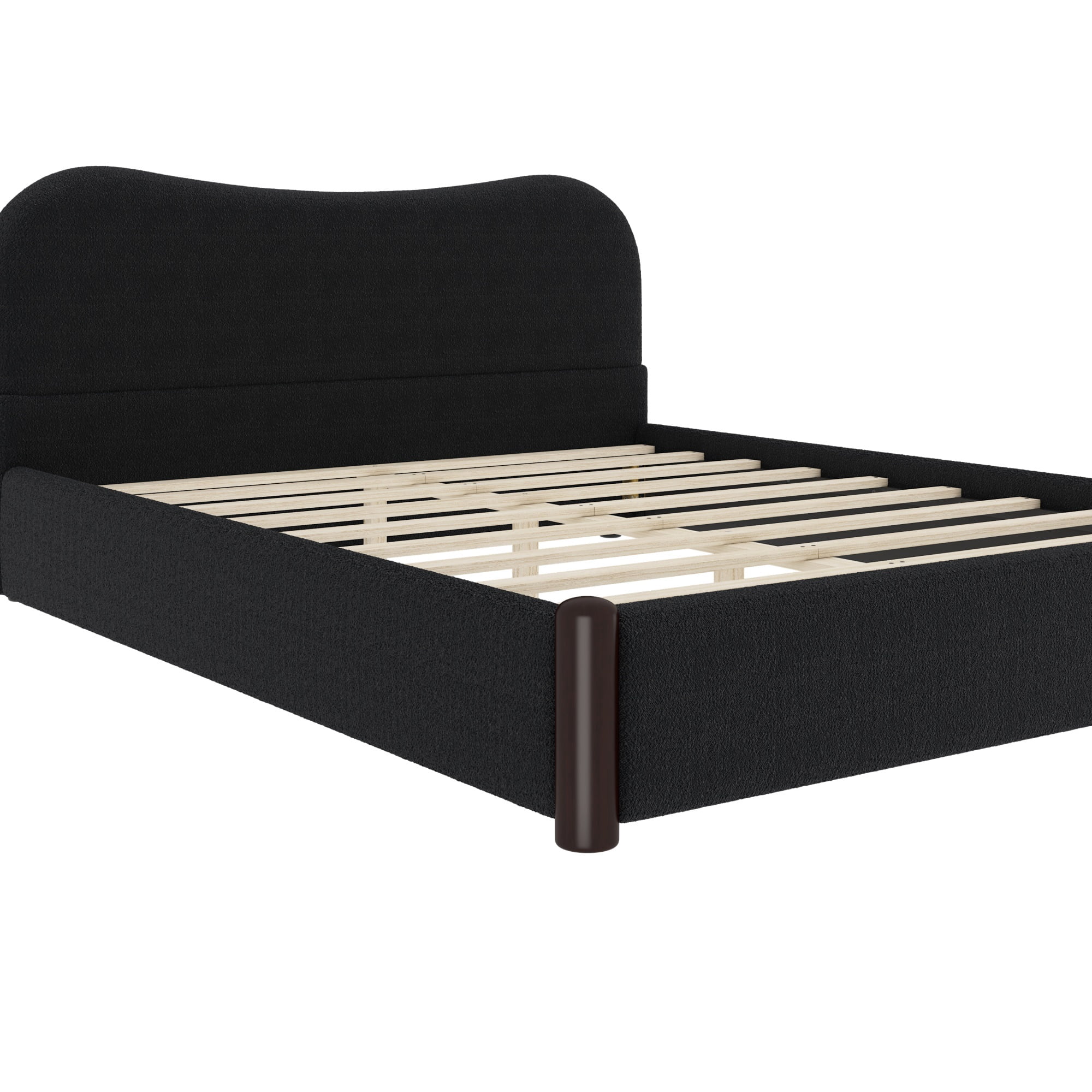 Euroco Upholstery Queen Size Platform Bed, Black