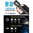 thumbnail image 2 of Linterna LED de 5000 lúmenes, brillo máximo de 5 h, batería recargable por USB, Cree XHP50.2, indicador de encendido, 5 modos, resistente al agua IP65 para acampar, 2 of 5