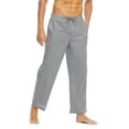 thumbnail image 3 of Franhais Men Fashion Loose Long Pants Elastic Waist Trousers Summer Casual Jogger Pants Sweatpants, 3 of 5
