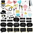 thumbnail image 1 of Chockeie Wedding Photobooth Props, DIY Wedding Photo Booth Props Fancy Dress Photo Booth Props Kit with Wooden Pegs for Wedding Party Decoration (52 Counts), 1 of 5