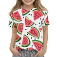 thumbnail image 2 of Virmaxy Boys Girls Cute Printed Tops Kids Baby Short Sleeve Round Neck Tops Summer Loose Trend Pullover Shirt Red 3 Years, 2 of 7