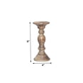 thumbnail image 4 of Handmade Mango Wood Eco-friendly Traditional Medium Burnt Set Of One 9" Pillar Candle Holder, 4 of 8