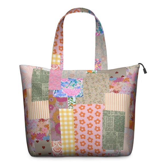 Pioneer Flower Floral Print Pattern Travel Tote Bags for Women Carry On,Large Weekender Bags for Women Travel,Multi Functional Duffle Bag for Work,Shopping,Sports