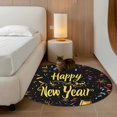 thumbnail image 3 of Happy New Year Large Area Rugs for Bedroom Living Room, Soft Non Slip Carpet Bedside Rug, Colorful Modern Abstract Art Round Floor Cover Kitchen Accent Rug 4' for Dining Room/Office, 3 of 9