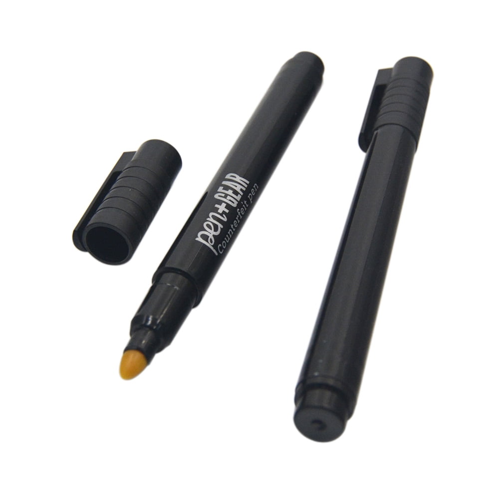 (2 pack) Pen + Gear Counterfeit Money Checker & Pen Marker Money Tester Pen Black, 2 Count