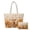 Autumn Highland Cow, variant on Snowman Snowflake Print Quilted Tote Bag for Women with Matching Cosmetic Pouch, Spacious