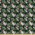 thumbnail image 1 of Tropical Fabric by the Yard, Pattern of Bouquet with Exotic Flowers Leaves Palms and Flamingos, Decorative Upholstery Fabric for Sofas and Home Accents, Hunter Green Multicolor by Ambesonne, 1 of 4