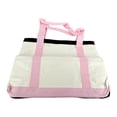 thumbnail image 3 of Reusable Grocery Bag - Ultra Chic Cooler Bag - 600D Polycanvas, Large Cargo Area, Cooler Pouch, Zipper, 15" - White/Pink., 3 of 6