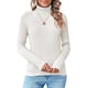thumbnail image 4 of Suéteres de punto acanalado con cuello alto para mujer 2023 Otoño de manga larga suave clásico ajustado suéter Tops, 4 of 5