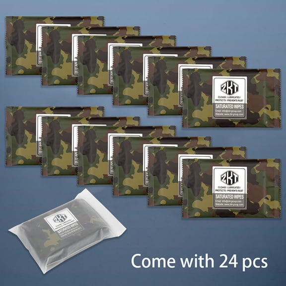 Prepackaged Oil Saturated Gun Wipes, 24 pcs/pack