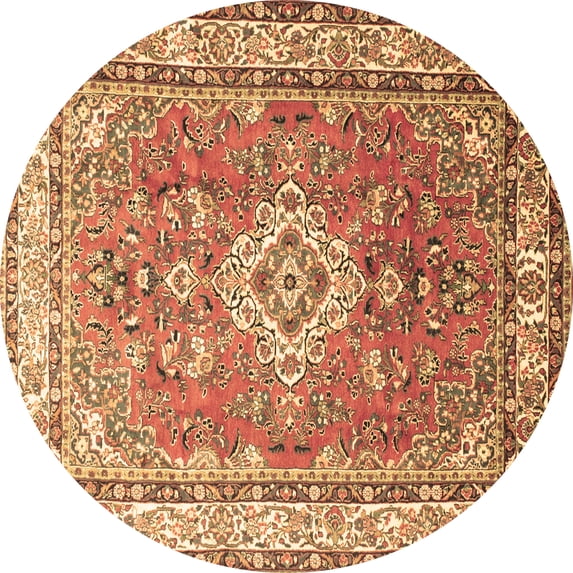 Ahgly Company Indoor Round Persian Brown Traditional Area Rugs, 8' Round