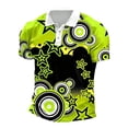 thumbnail image 4 of BRGZLK Golf Shirts For Men Short Sleeve Dry Fit Geometric Printed Moisture Wicking Button Performance Print Polo Shirt For Tennis Hiking Camping, 4 of 4