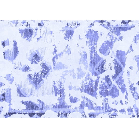Ahgly Company Indoor Rectangle Abstract Blue Modern Area Rugs, 4' x 6'