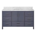 thumbnail image 6 of California 60" Single Bathroom Vanity with Marine Gray Cabinet and Carrara Marble Top, 6 of 6