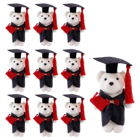 lanema Pack of 10 Graduate Bear Dolls Bachelor Dolls Figurines Foam Bear Doll for Flower Bouquet Parties Gifts and Decoration