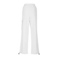thumbnail image 5 of Womens Cargo Pants, Comdrip Womens High Waisted Wide Leg Cargo Pants with Pockets Baggy Stretchy Casual Hiking Pants Travel Trousers Streetwear Womens Work Pants White L, 5 of 8