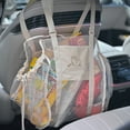 thumbnail image 7 of Car Organizer Mesh Bag, Purse Holder, Net Pocket, Automotive Console, Back Seat Pets Kids Barrier, Handbag Storage for Women, Beige, 7 of 7
