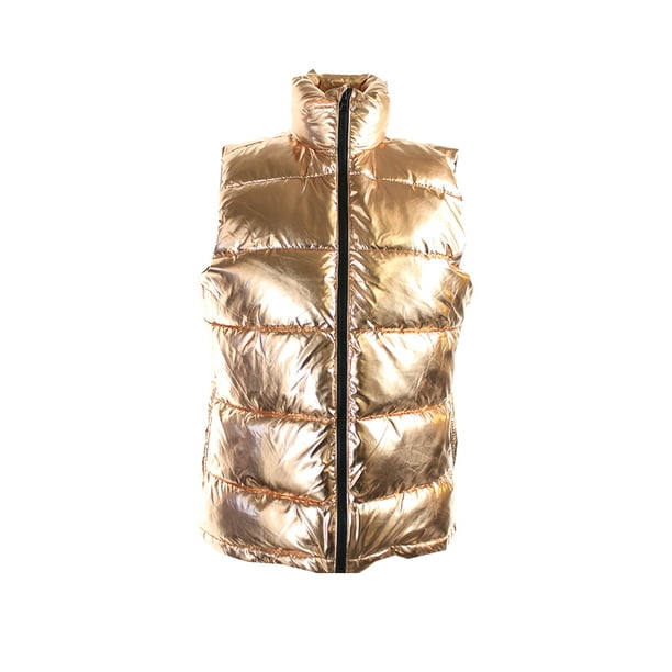 Material Girl Material Girl Juniors Rose Gold Puffer Vest L Walmart