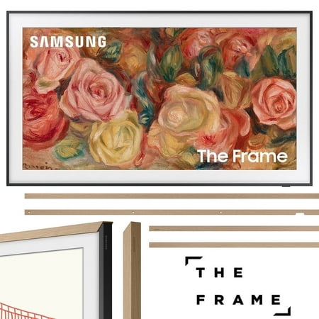 Samsung QN43LS03DAFXZA 43 inch The Frame QLED 4K Smart TV 2024 Bundle with Samsung 43 inch The Frame Customizable Bezel Modern Teak