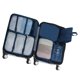 thumbnail image 3 of 7 Uds bolsa de embalaje de viaje organizadores de equipaje impermeables suaves portátiles para ropa interior teléfono móvil azul marino tamaño libre, 3 of 13