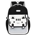 thumbnail image 3 of CUZIBR Lightweight Kids Backpack Cute Cat Print Color Block Multi Zipper Compartments Adjustable Breathable Shoulder Straps Bookbag For Teen Girls Campus Daily Travel Outdoor Sports, 3 of 5
