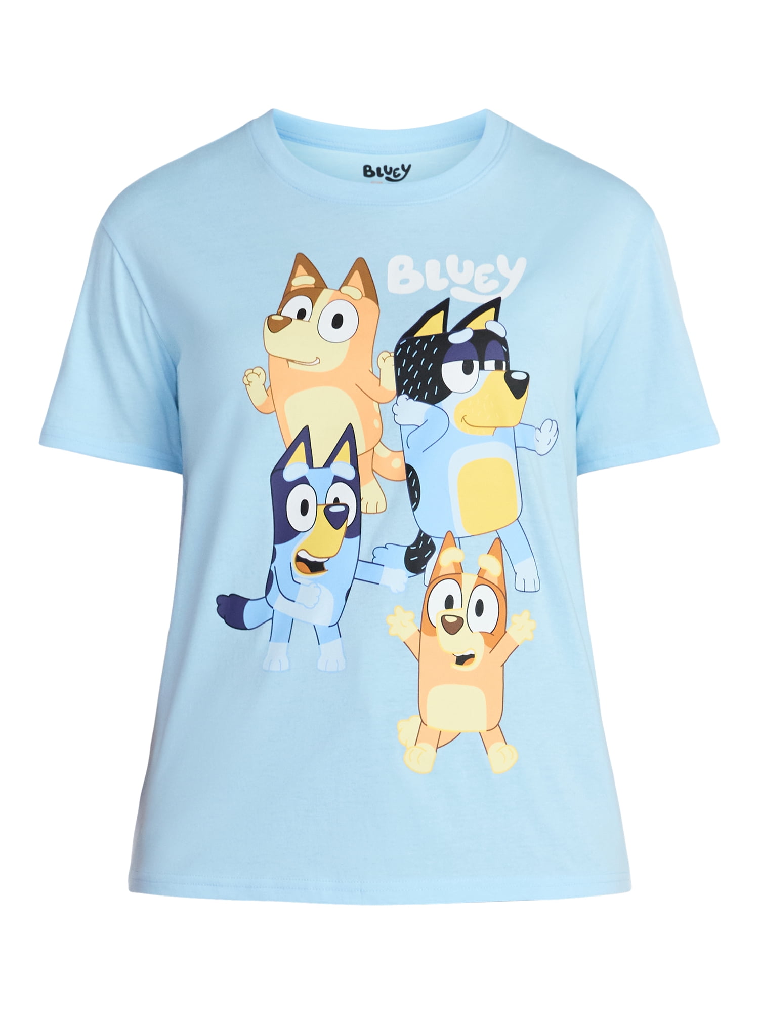 Bluey Women's Graphic Tee with Short Sleeves, Sizes XXS-XXL
