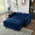 thumbnail image 3 of 4 in1 Loveseat Sofa Bed with Armrests & Storage Pockets, Multi-Function Tufted Pull-out Sofa Bed with Adjustable Backrest and Pillows, Convertible Loveseat Sofa Couch, 3 of 12