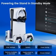 PS5 Cooling Stand with Dual PS5 Charging Dock,ESYWEN PS5 Accessories,Cooling Station for Playstation 5 Pro,Slim,Disc,Digital