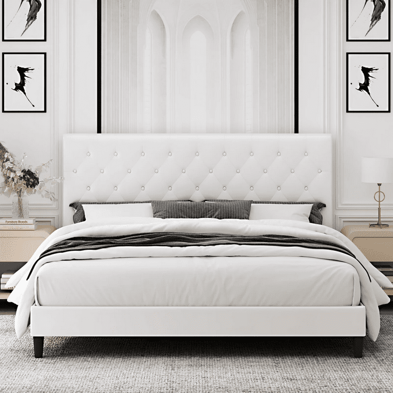 Low white clearance bed frame