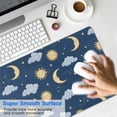 thumbnail image 4 of Long Mouse Pads for Desk,Dark Blue Sun Moon Cloud Star Pattern Desk Mats on Top Of Desks, Desk Mouse Pad Extra Large with 3mm Non-Slip Base and Stitched Edge for Gaming,Office,Work,Home 31.5"x11.8", 4 of 6