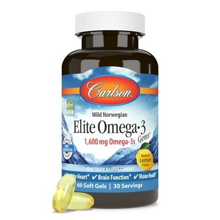 Carlson Elite Omega-3 Gems Natural Lemon 800mg - 60 Softgels