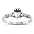 thumbnail image 1 of Wholesale Claddagh Heart Ring .925 Sterling Silver Band Jewelry Female Male Unisex Size 11, 1 of 4