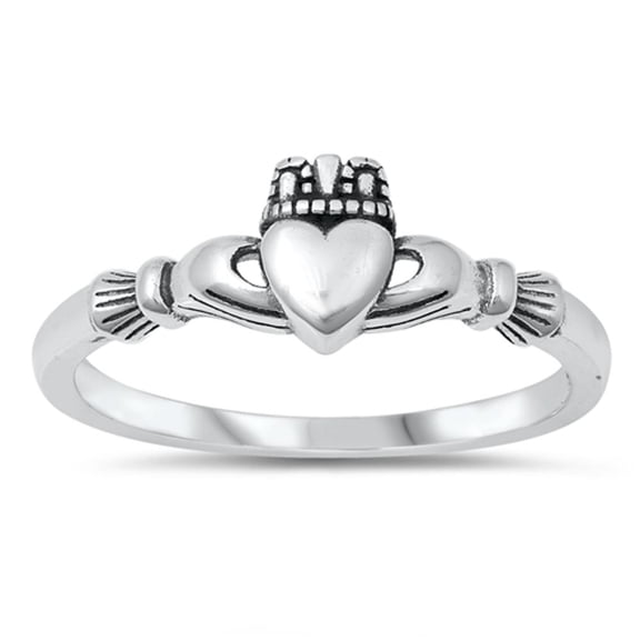 Wholesale Claddagh Heart Ring .925 Sterling Silver Band Jewelry Female Male Unisex Size 5