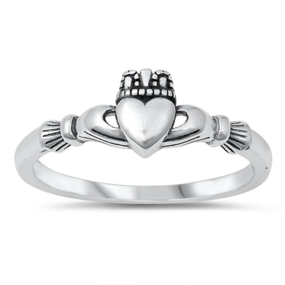 Wholesale Claddagh Heart Ring .925 Sterling Silver Band Jewelry Female Male Unisex Size 11