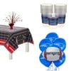 Party City New England Patriots Tableware and Decorations for 25 Guests, Party Supplies with Balloons, Ribbon, 36 Pieces